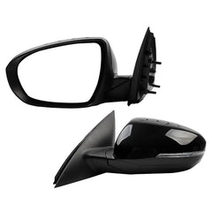 Driver Left Side Door Mirror Compatible with Kia Optima 2014 2015 Heated Turn Signal Power HD Glass Black Painted Manual Folding # KI1320175 876104C501 6Pins
