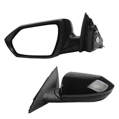 Left Driver Side Door Mirror Compatible with 2021-2024 Hyundai Elantra with Power Glass Non-Heated Manual Folding Black Painted Replace# 87610AA120 HY1320282 3Pins