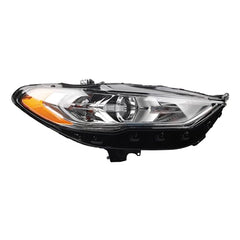 Halogen W/LED DRL Headlight W/bulbs Compatible With Ford Fusion 2017-2020 Right Passenger Side Headlights Assembly Chrome Housing Replace# HS7Z13008G FO2503350