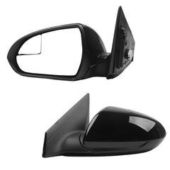 Left Driver Side Door Mirror Compatible with Hyundai Elantra 2017-2020 Manual Folding, Non-heated,Power Adjustment Glass Replace# 87610F2260 HY1320224 (3Pins-Black Paint)
