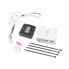 Versatile RV Thermostat Kit Compatible with Dometic AC Models, 12V DC Wall-Mounted, Dual Heating/Cooling Control, LCD Display & Complete Installation Accessories Included (White Thermostat)