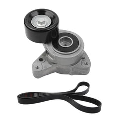 38278 Drive Belt Tensioner w/Pulley & Belt Compatible with Honda Accord 2003-2007, Civic 2006-2015, CR-V 2002-2014, Element 2003-2011, Acura TSX/CSX/RDX/ILX, Replaces 31170-RAA-A01