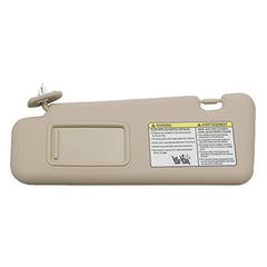 Front Left Driver Side Sun Visor with Light Compatible with Toyota Highlander 2008-2013 74320-48180-E0 (Beige)
