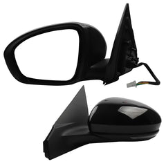 Driver Side Mirror Compatible with Nissan Sentra SR SV 2020-2023 Manual Folding Power Glass Heated Turn Signal Light Black 7Pins Replace# NI1320327 963026LB1A