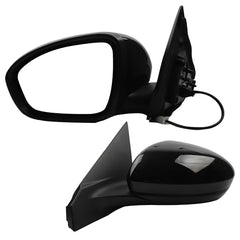 Left Driver Side Mirror Compatible with Nissan Sentra 2020-2021 Non-Heated Manual Folding Power Adjustment Glass Black 3Pins Replace# NI1320326 963026LB0A