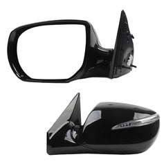 Left Driver Side Door Mirror Compatible with 2013-2018 Hyundai Santa Fe Sport with Heated Turn Signal Light Power Glass Manual Folding Black Replace# 876104Z005 HY1320201 6 Pins
