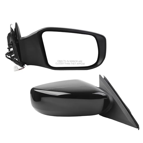 Right Passenger Side Door Mirror Compatible with Nissan Altima 2013-2018 Sedan Non-Heated Non-Folding Power Adjustable Glass Replaces NI1321223 963013TH0A Black 3Pins - Dasbecan