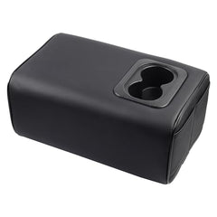 Universal Rear Seat Armrest 2 Row Console Box with Cup Holder Arm Rest Backseat Armrest Console Box Second Row Rear Central Armrest Box (Black Double Pocket)