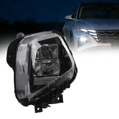Right Passenger Side Headlight Assembly Compatible with 2022 2023 2024 Hyundai Tucson Front LED Headlamp Replace# HY2503250 92102-CW150
