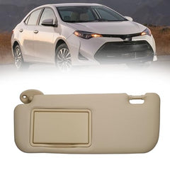 Beige Left Driver Side Sun Visor with Vanity Mirror Compatible with Toyota Corolla 2014 2015 2016 2017 2018 2019 Replaces# 74320-02B50-B0