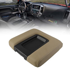 Center Console Lid Compatible with 2014-2018 Chevy Chevrolet Silverado/GMC Sierra 1500 2500HD 3500HD Front Center Console Armrest Lid with Liner Mat Replace# 22881398(Beige)