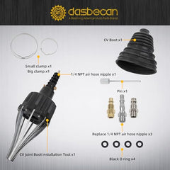 Universal Pneumatic CV Boot Expander Tool, CV Axle Boot Installation Tool, CV Joint Boot Spreader Removal Tool Kit Compatible with BMW UTV ATV (Black)