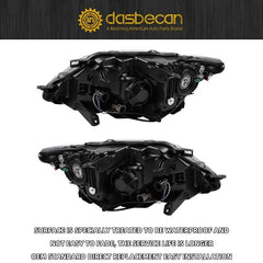 Halogen Headlight Compatible With Nissan Rogue 2014-2016 Left Driver/Right Passenger Side Headlights Assembly With LED DRL Strip Replaces# 260604BA0A 260104BA0A NI2502226 NI2503226