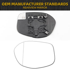 76203TK8A41 Left Driver Side Mirror Glass with Plastic Plate Compatible with Honda Odyssey 2014 2015 2016 2017 Replace# 76253-TK8-A41