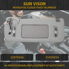 Left Driver Side Sun Visor Compatible with 2015-2019 Cadillac Escalade, Chevrolet Silverado/Suburban/Tahoe, GMC Sierra/Yukon Sunvisor (Gray)