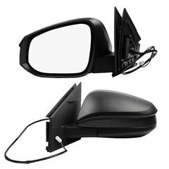 Left Driver Side Door Mirror Assembly Compatible with Toyota RAV4 2013 2014 2015 Power Glass Manual Folding Non-Heated Textured Black Replaces TO1320309 879400R080 (3 Pins)