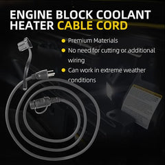Engine Block Coolant Heater Cable Cord 2019-2024 Chevy Silverado 1500/2020-2024 Silverado 2500 3500 HD Duramax/2019-2022 Buick Cadillac Replaces# 84564686