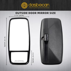 Driver Side Mirror Compatible with 2008-2023 ISUZU NPR NPR-HD NQR NRR Outside Left Door Mirror Replace# 8980493150