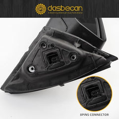 Left Driver Side Mirror Compatible with Chevy Impala 2014-2019 Manual Folding Power Glass Heated with Turn Signal Puddle Light Black 8Pins Replaces 22936943