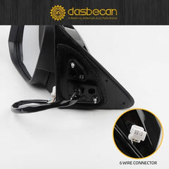 Left Driver Side Mirror Compatible with 2014-2019 Toyota Highlander Heated Power Adjustable Glass Manual Fold Turn Signal Light Painted Black 6 PINS Replaces# 87940-0E130 TO1320317