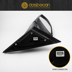 Left Driver Side Door Mirror Compatible with 2021-2024 Hyundai Elantra with Power Glass Non-Heated Manual Folding Black Painted Replace# 87610AA120 HY1320282 3Pins