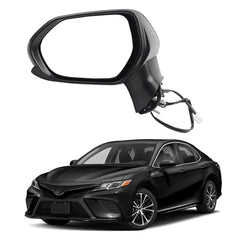 Passenger Right Side Door Mirror Assembly Compatible with Toyota Camry 2018-2022 NO Heated NO Turn Signal Without Blind Spot Detection(BSD) Replaces# TO1321366 87910-06800 3 Pins