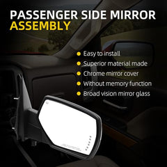Driver Side Mirror Compatible with 2014-2018 Chevy Silverado GMC Sierra Left Mirror w/Puddle Light/Signal Light/Heated Glass/Power Folding Chrome Cap Replace#GM1320504 (10pins)