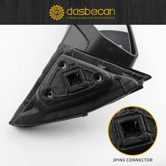 Left Driver Side Mirror Compatible with Chevrolet Chevy Impala 2014-2019 Manual Folding Power Glass Non-Heated Black 3Pins Replaces 22936946