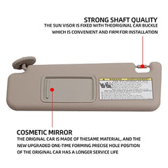 Beige Left Driver Side Sun Visor Compatible with Toyota 4Runner 2004-2008 Replaces# 74320-3D050 74320-3D050-B0