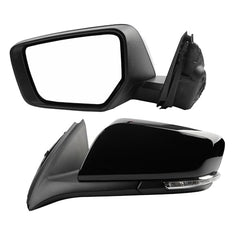 Left Driver Side Mirror Compatible with Chevy Impala 2014-2019 Manual Folding Power Glass Heated with Turn Signal Puddle Light Black 8Pins Replaces 22936943