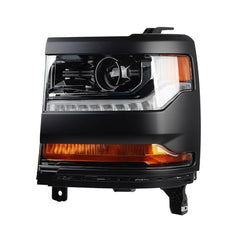 HID/Xenon Headlamp Compatible with Chevy Silverado 1500 2016-2018 /Chevy Silverado 1500 LD 2019 Left Driver Side Headlight Assembly Black Housing Replaces# 84181562 84181563 (w/o bulbs)