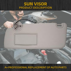 Left Driver Side Sun Visor Compatible with 2013-2018 Dodge Ram 1500 2500 3500 4500 5500 Sunvisor Replace# 1VF25BD1AD (Gray)