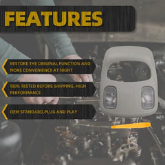 Overhead Console with Removal Tools Compatible with Dodge Ram 1500 2500 3500 4500 5500 2002-2010 Dome Map Reading Light Replaces# 1DK78BD1AA