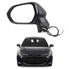 Driver Side Door Mirror Compatible with Toyota Corolla 2020-2025 Sedan Power adjustment Non-Heated Manual folding Paint to Match Left Side View Mirror Assembly Replace TO1320391 3 Pins Black