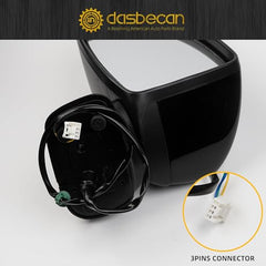 Driver Side Mirror Compatible with 2015-2020 Honda Fit Left Mirror 3PINS Black Replaces HO1320332