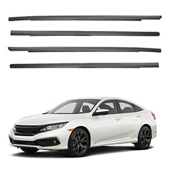 Weatherstrip Window Molding Trim Seal Belt Compatible with Honda Civic 4 Door Sedan 2016 2017 2018 2019 2020 2021 Replaces# 72450-TEA-T01 72410-TEA-T01 72950-TEA-T01 72910-TEA-T01 (4PCS)