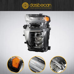 Full LED Headlight Assembly Left Driver Headlamp Compatible With Chevy Silverado 2500HD 3500HD 2020 2021 2022 2023 Replace# GM2502505 84738618