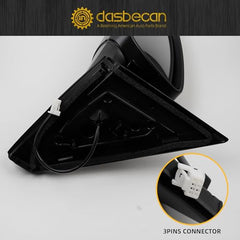 Left Driver Side Mirror Compatible with Nissan Sentra 2020-2021 Non-Heated Manual Folding Power Adjustment Glass Black 3Pins Replace# NI1320326 963026LB0A