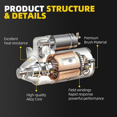 6970 Starter Compatible with Chevy Silverado 1500 2009-2013, Tahoe, Avalanche, Express Vans 1500 2500 3500, Suburban 1500 4.8 5.3L, GMC Yukon 2009-2014, Sierra, Savana V8 Replaces# 12611102