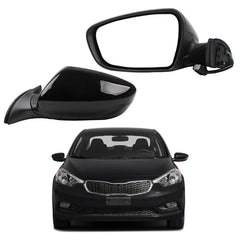 Left Driver Side Mirror Compatible With 2014 2015 2016 Kia Forte Rear view Mirror Black With Manual Folding,Heated,Power Glass Replace# 87610A7200(5 Pins)