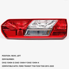 CK4Z13405G Rear Left Side Tail Light Assembly Compatible with Ford Transit 150 250 350HD 2015-2020 Taillamp Replaces OE# CK4Z-13405-G CK4Z-13405-F CK4Z-13404-C Halogen Back Light