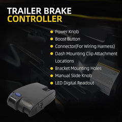 Trailer Brake Controller Kit Compatible with Ford/GM/Chevy/Dodge/RAM/Toyota/Jeep with LED Display Screen, Self Diagnosis, Plug and Play Installation Replaces# 90160