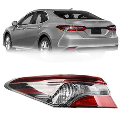 Driver Side Tail Light Compatible with 2021-2023 Toyota Camry Outer Left Rear Lamp With Wiring Harness Replaces# 81560-06A20 TO2804159 (Halogen Type)