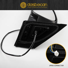 Left Driver Side Door Mirror Assembly Compatible with Toyota RAV4 2013 2014 2015 Power Glass Manual Folding Non-Heated Textured Black Replaces TO1320309 879400R080 (3 Pins)