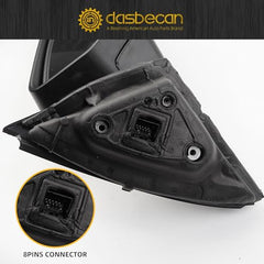 Right Passenger Side Mirror Compatible with Chevy Impala 2014-2019 Manual Folding Power Glass Heated with Turn Signal Puddle Light Black 8Pins Replaces 22936942