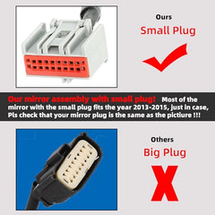 Left Driver Side Power Door Mirror Compatible with Ford Fusion 2013-2015 Power | Heated | Turn Signal | Puddle Light | Manual Folding | DS7Z17683BA | Black | 7Pins