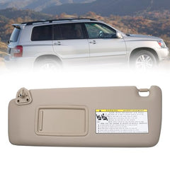 Beige Left Driver Side Sun Visor Sun Shade Replacement with Vanity Mirror Compatible with Toyota Highlander 2004 2005 2006 2007 Replaces# 74320-48260-A0