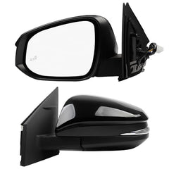 Driver Side Mirror Compatible with Toyota RAV4 2015-2018 Manual Folding Power Glass Heated Turn Signal Light Blind Spot Detection Black 8Pins Replace# 879400R190C0