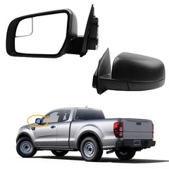 Left Driver Side Mirror Compatible with 2019-2023 Ford Ranger XL XLT Matte Black Door Mirror with Power Electric Glass, Manual Folding Replace# FO1320678 KB3Z-17683-B(3 pins)
