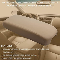 Armrest Center Console Cover Lid Kit Beige Compatible with Nissan Altima 2013 2014 2015 2016 2017 2018